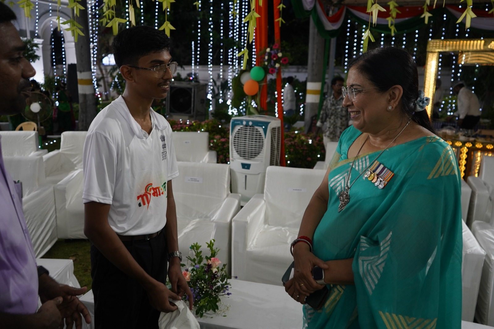 Saatvik Karthikeyan with Smt. Shalini Singh, IPS, Director General of Police, Puducherry